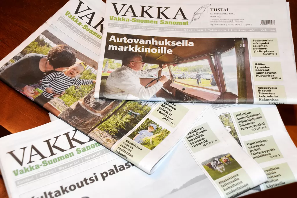 Vakka-Suomen Sanomien paperilehti on luetuin Suomen paikallislehdistä.